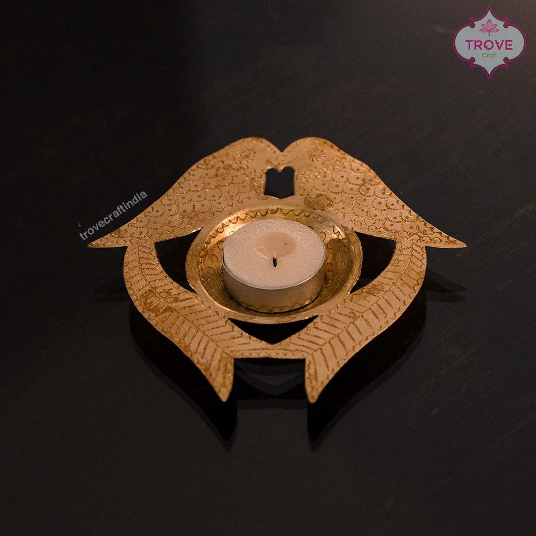 Hand-etched Brass Tea Light Holders Diyas - Image 3