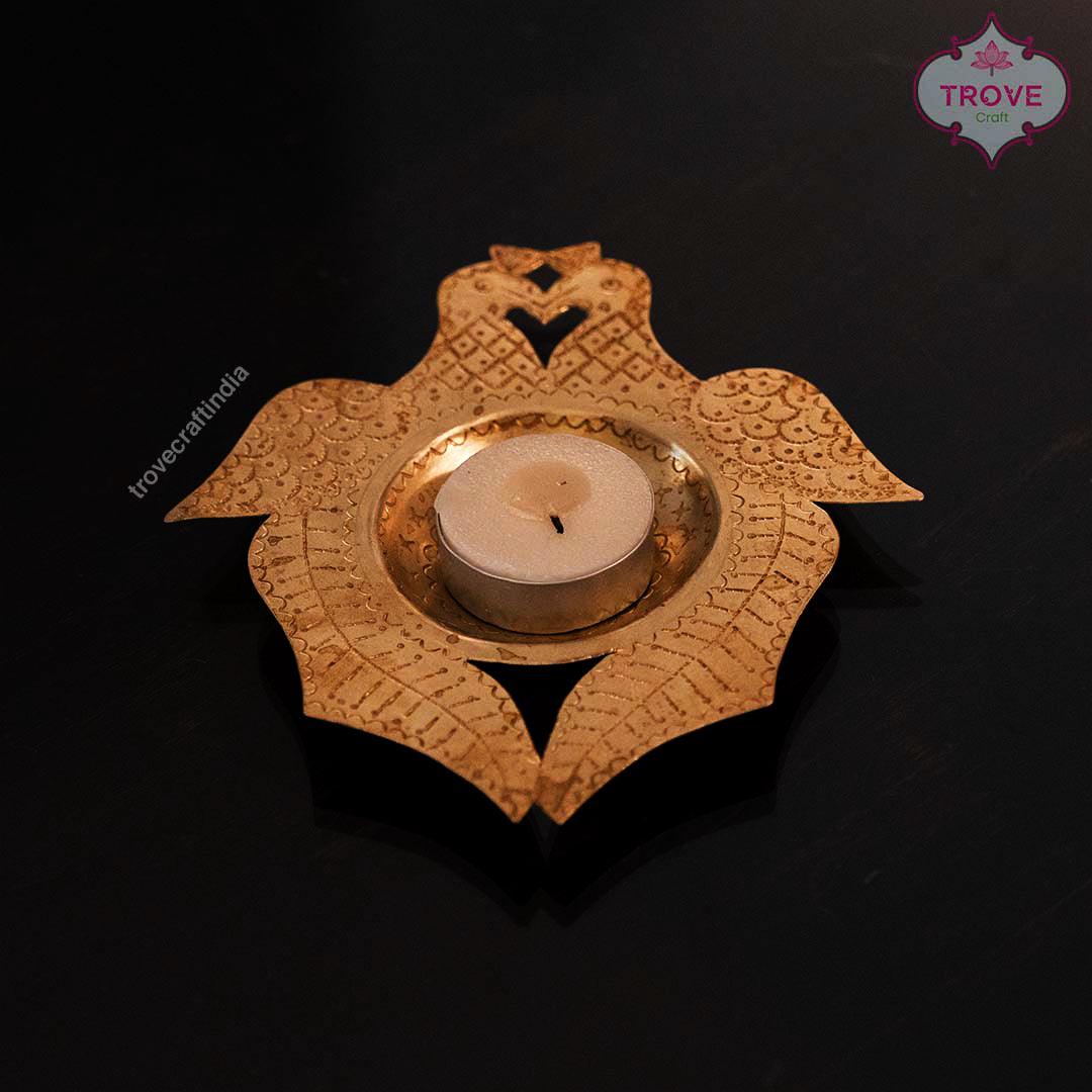 Hand-etched Brass Tea Light Holders Diyas - Image 7