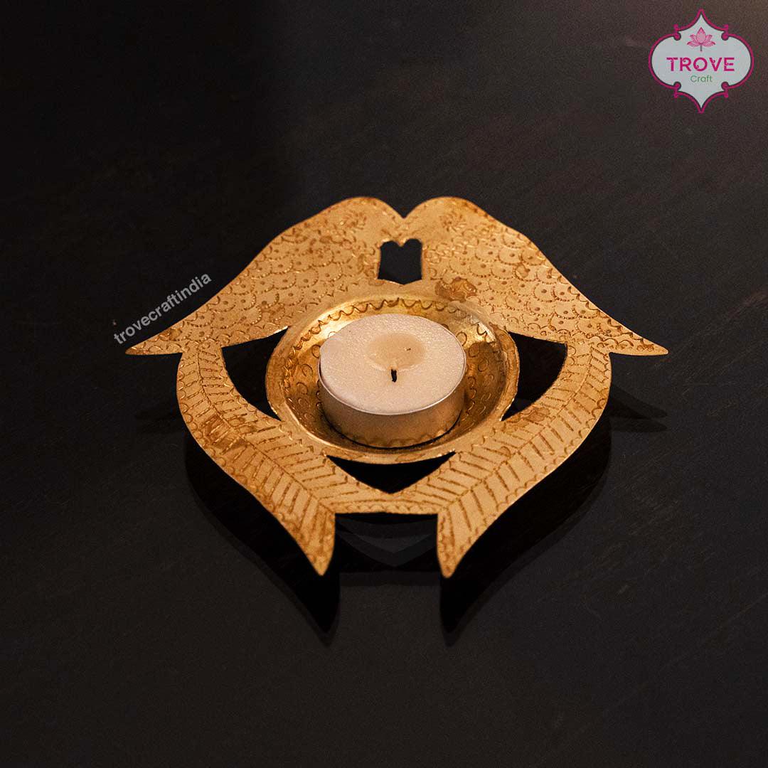 Hand-etched Brass Tea Light Holders Diyas - Image 9