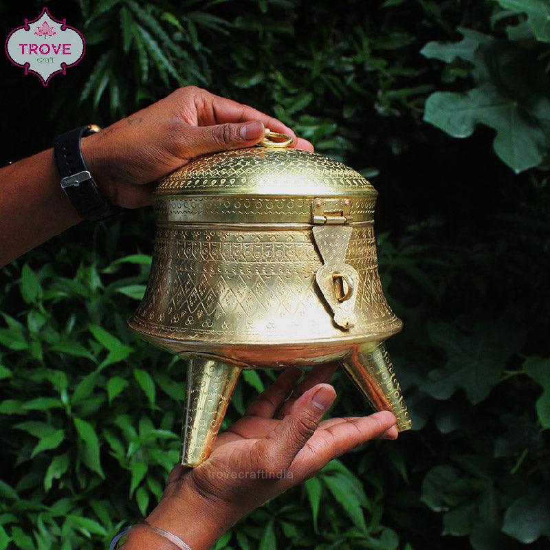 Traditional Hand-etched Brass Storage Box - Image 7