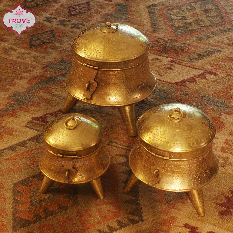 Traditional Hand-etched Brass Storage Box - Image 8
